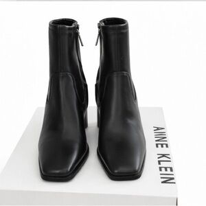 Anne Klein Sleek Black Ankle Booties